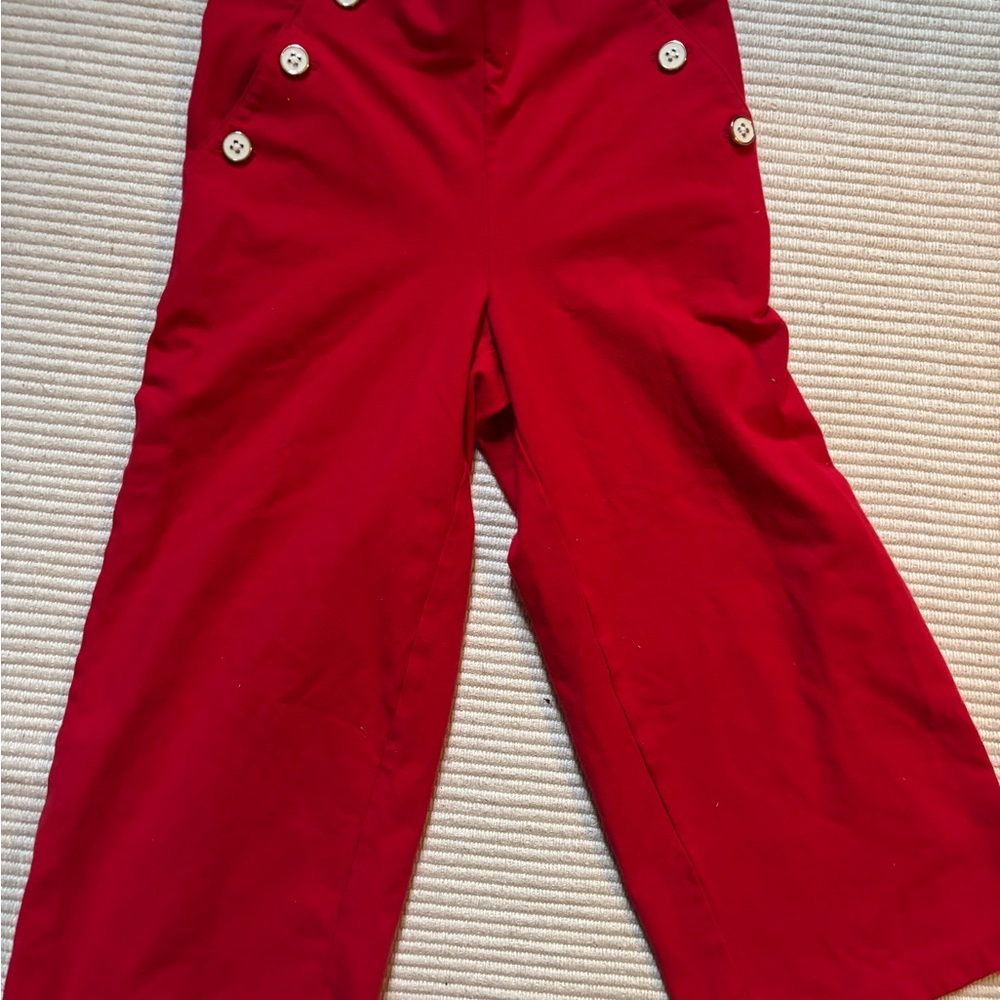 Janie and Jack Red Button-Detail Pants